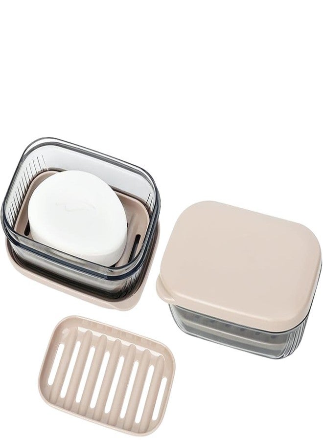 OLMARTT KITCHENWARE Portable Soap Dish Container with Drain Tray, Travel Soap Case for Gym, Spa, Home - Image 1